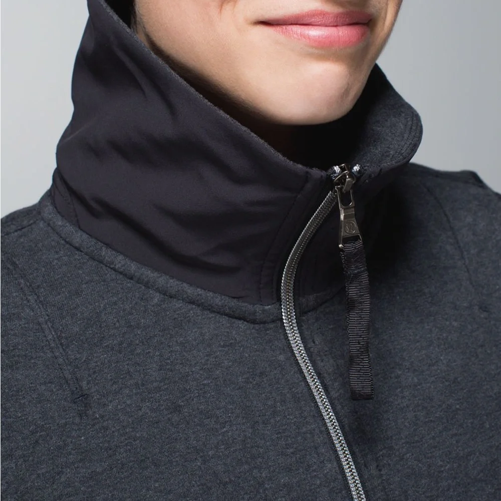 Lululemon En Route Grey Black Zippered Jacket